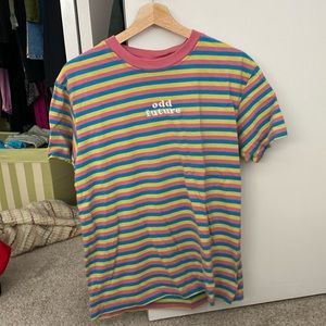 Rainbow striped Odd Future tee shirt